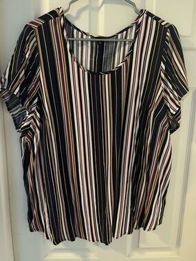 Torrid Striped Multi-Color Blouse Size 2